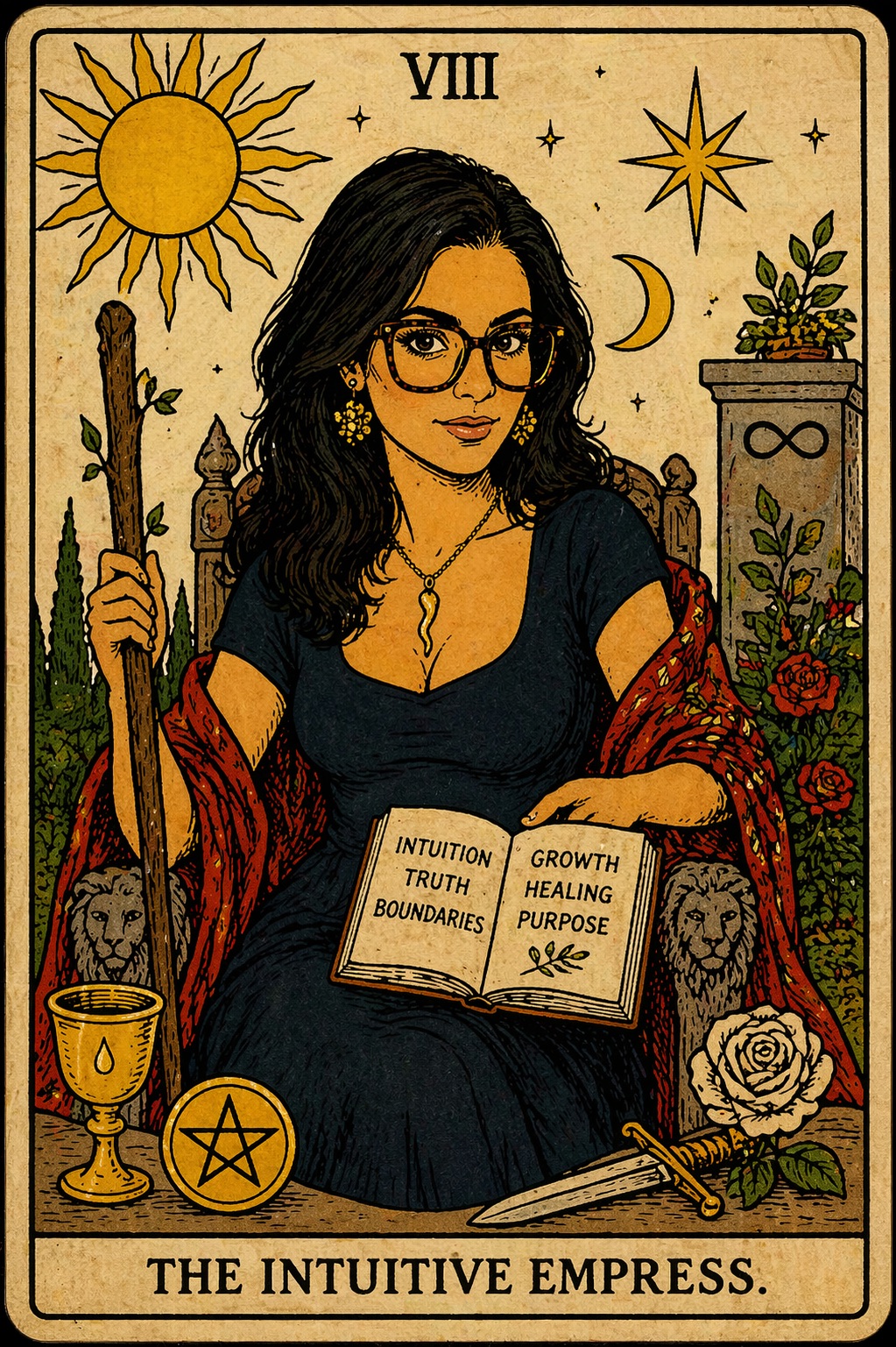The Intuitive Empress tarot card illustration of Ann